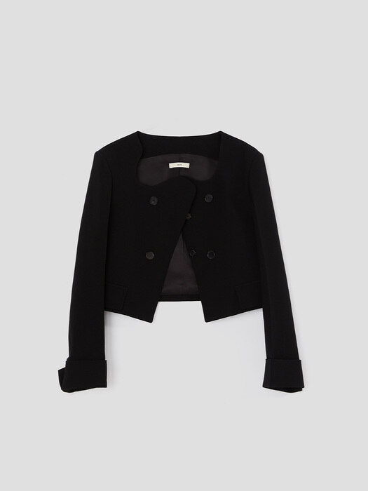 RC SIGNATURE NECK CROP JACKET (BLACK)