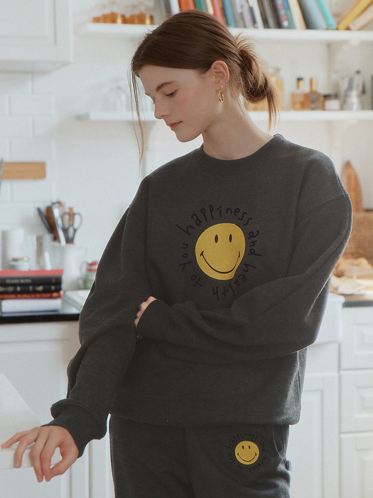 Smiley® Happiness Sweatshirt_Charcoal