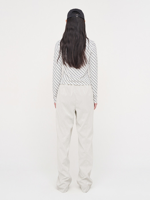 CURVE DETAIL STRING PANTS IN WHITE