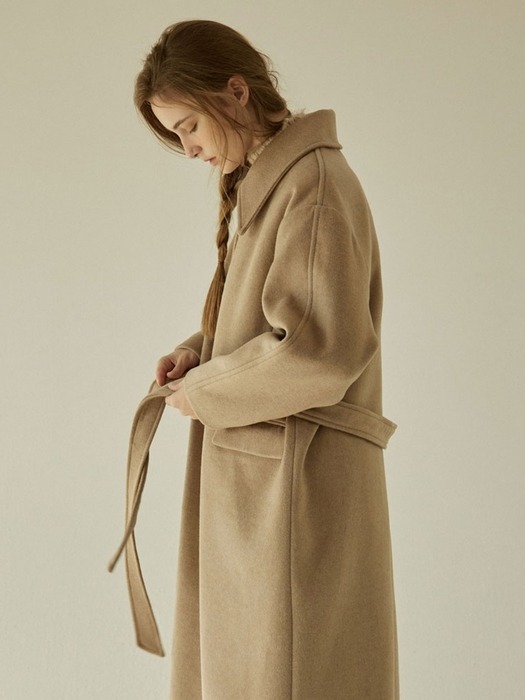 Cashmere Over-sized Coat - Beige