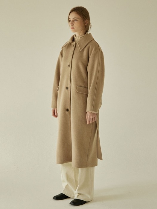 Cashmere Over-sized Coat - Beige