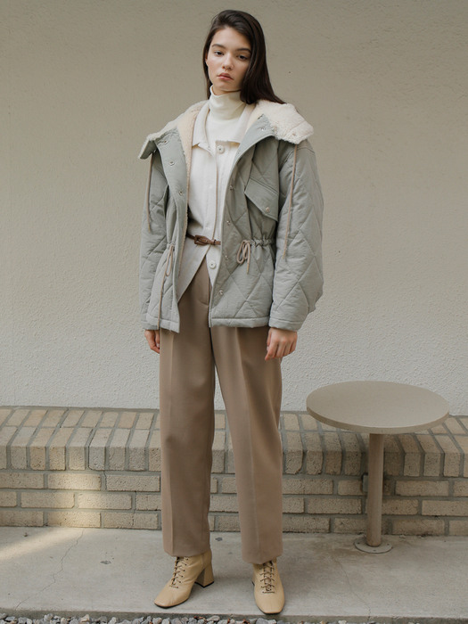 SHEARING QUILTED JUMPER / KHAKI