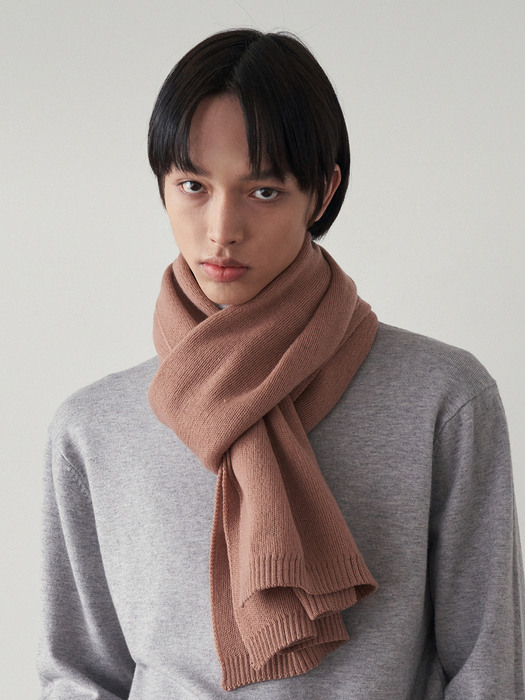 MENS FIRST SHIBORI MUFFLER_PEACH