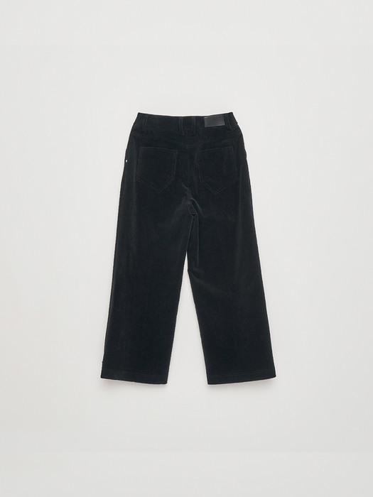 CORDUROY ROLL-UP WIDE TROUSER IN BLACK