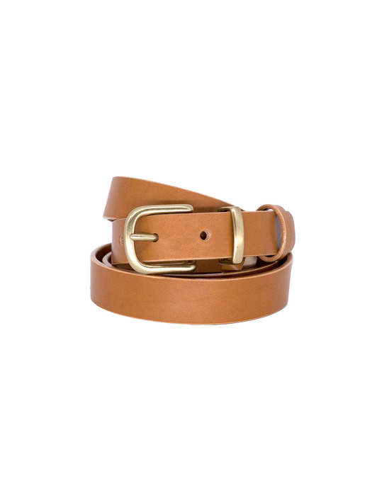 25mm Slim Leather Belt (CAMEL)