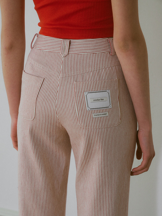 vintage stripe pants_red