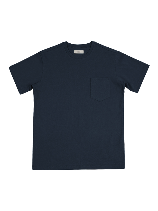 3N605 Coverstitch Poket T-Shirts (Navy)