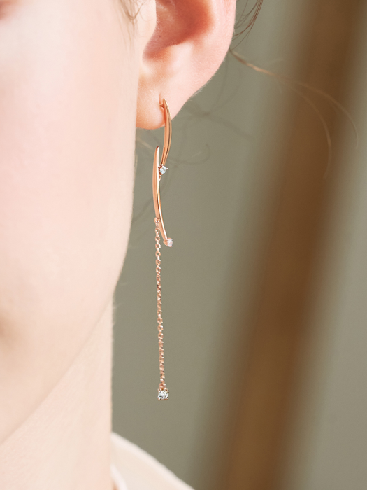 [14K] 드미 룬느 드롭 귀걸이