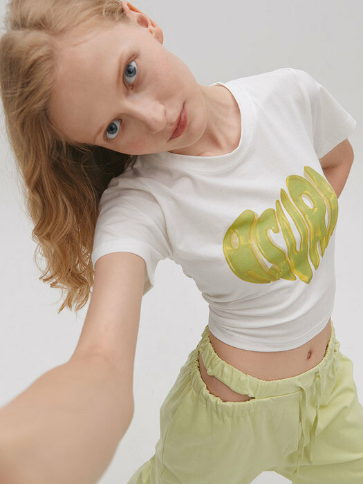 CUT OUT CARGO PANTS(LIME)