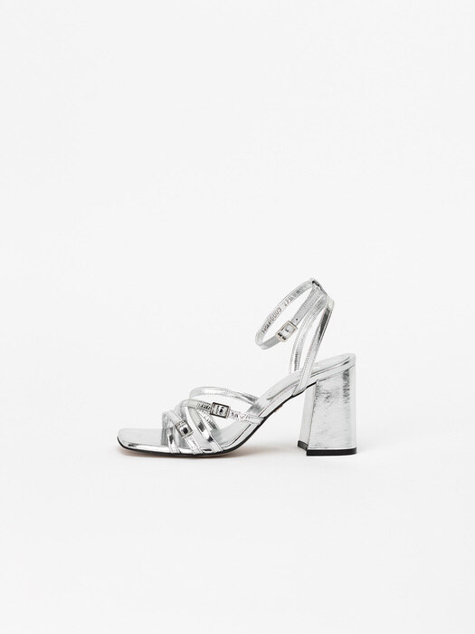 Tami Strappy Sandals in Textured Silver