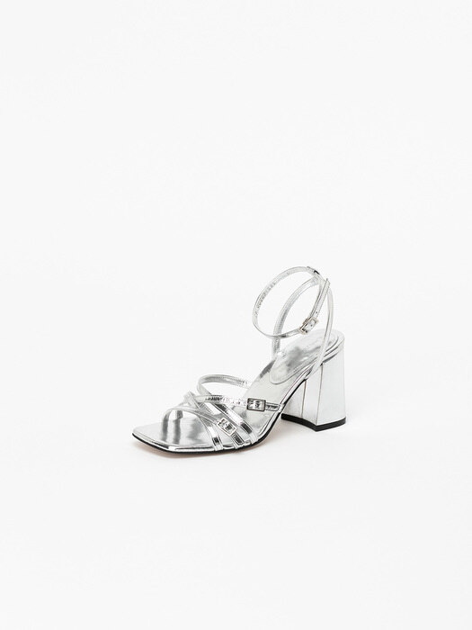 Tami Strappy Sandals in Textured Silver