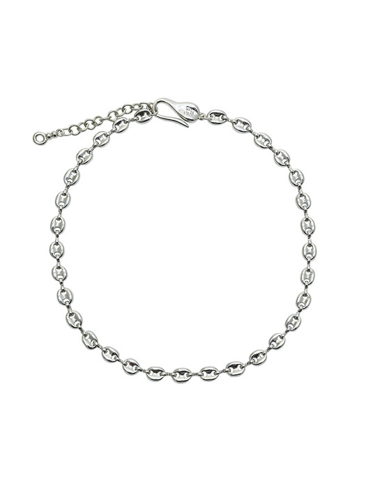 Silver small pignose chain necklace