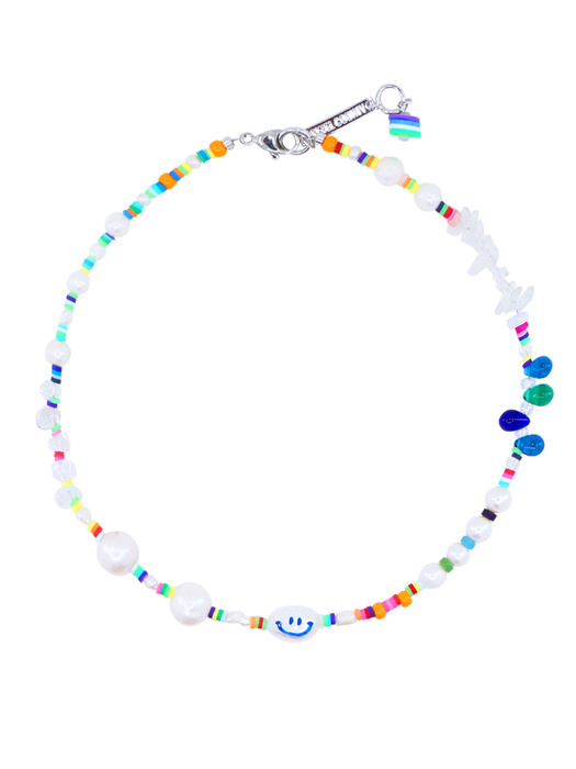 HAPPY THINGS BLUE SMILE BEADS NECKLACE