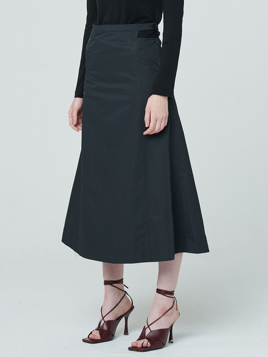 Cut Out Midi Skirt - Charcoal 