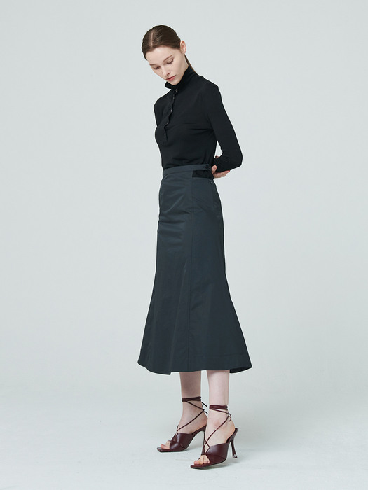 Cut Out Midi Skirt - Charcoal 