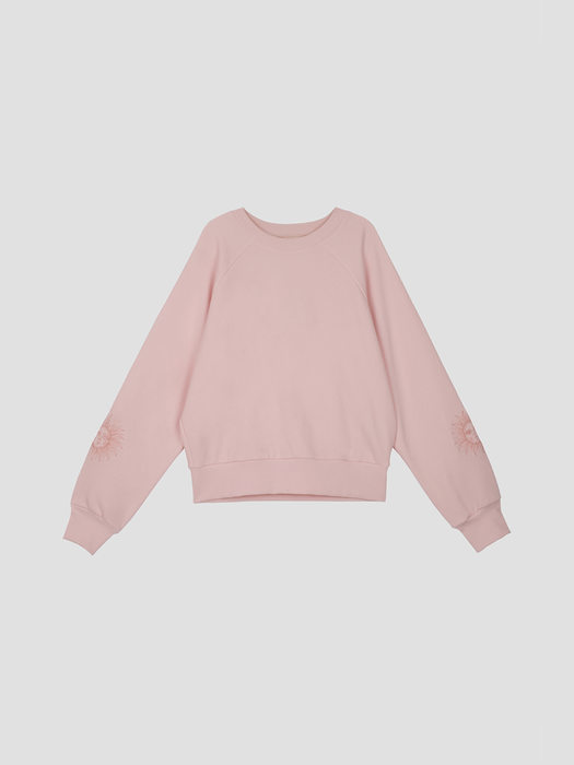 [22FW] Sun Needlework Point Sweatshirt - Light Pink