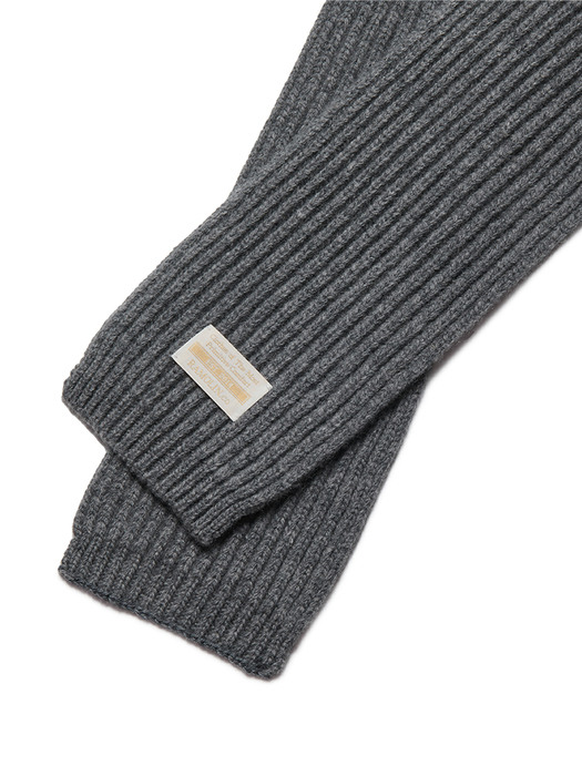 Wool Knit Muffler Dark Grey
