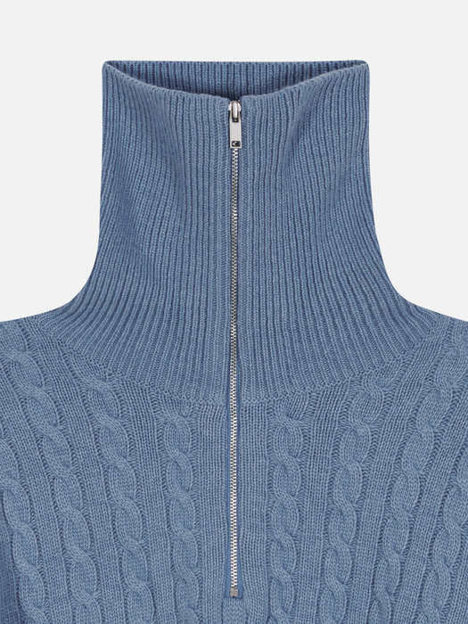 Half zip-up Sweater Deep blue