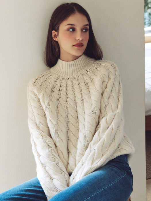 Cable Turtleneck Pullover