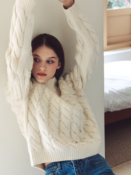 Cable Turtleneck Pullover