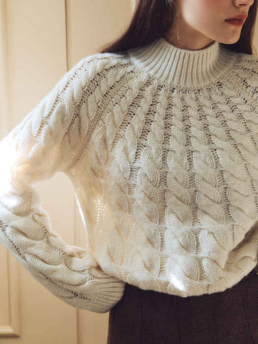 Cable Turtleneck Pullover