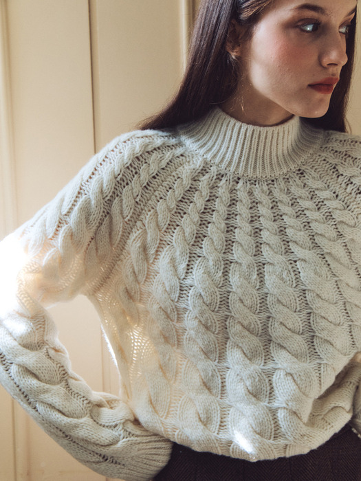 Cable Turtleneck Pullover