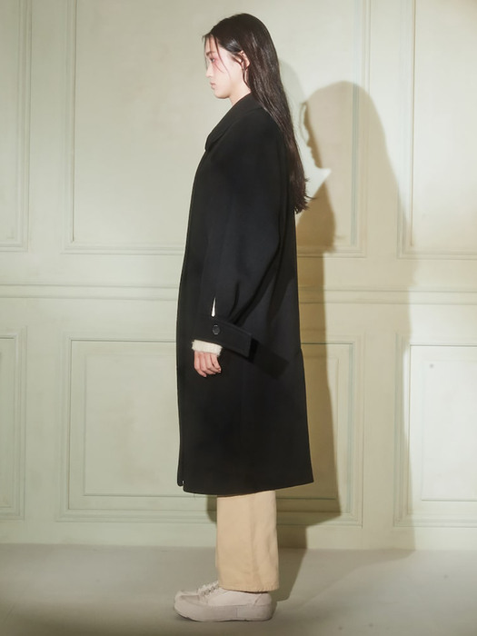 Volume Silhouette Maccollar Coat  Black (KE2X30M025)