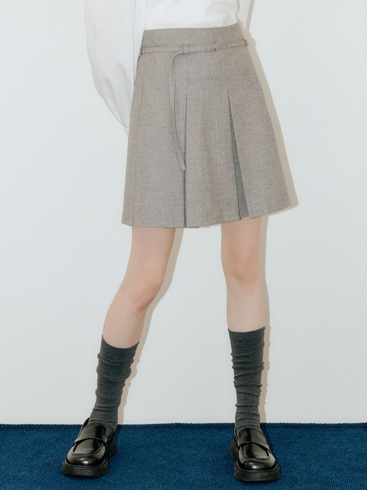 monts 1537 woolen pleats mini skirt (gray) 
