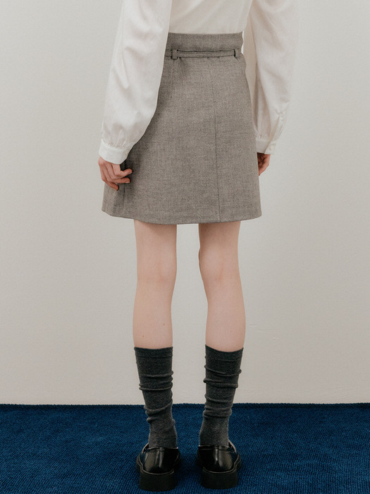 monts 1537 woolen pleats mini skirt (gray) 