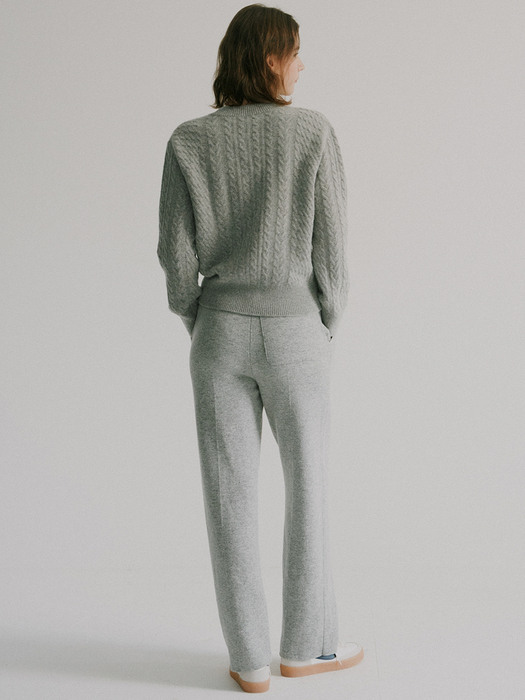 double weaving knit pants (melange grey)