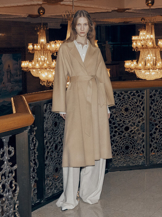 [CASHMERE 30%] MAGOT Cashmere Blended Handmade Coat_Creamy Camel