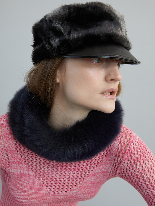 BELLBOY CAP_FUR BLACK