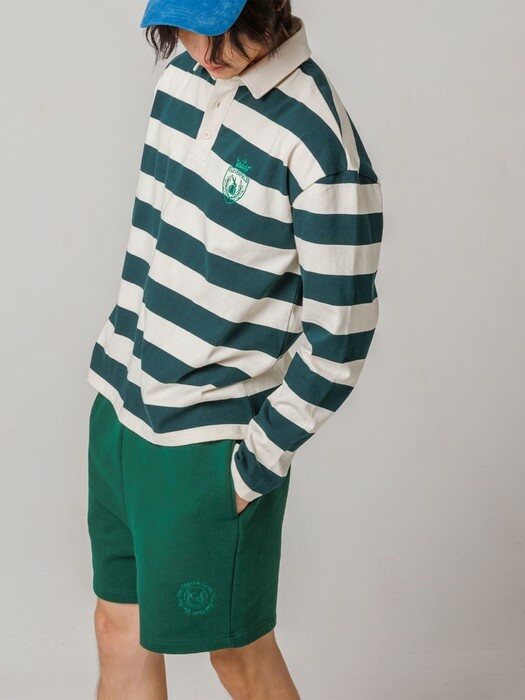 Royal Embroidery Striped Polo_Green