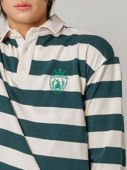 Royal Embroidery Striped Polo_Green