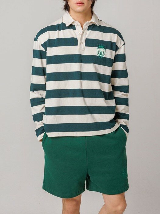 Royal Embroidery Striped Polo_Green