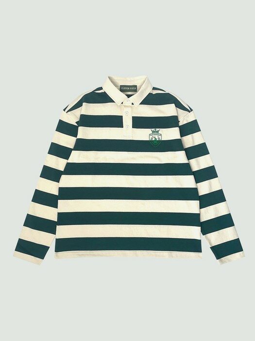 Royal Embroidery Striped Polo_Green