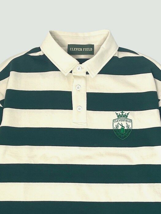 Royal Embroidery Striped Polo_Green