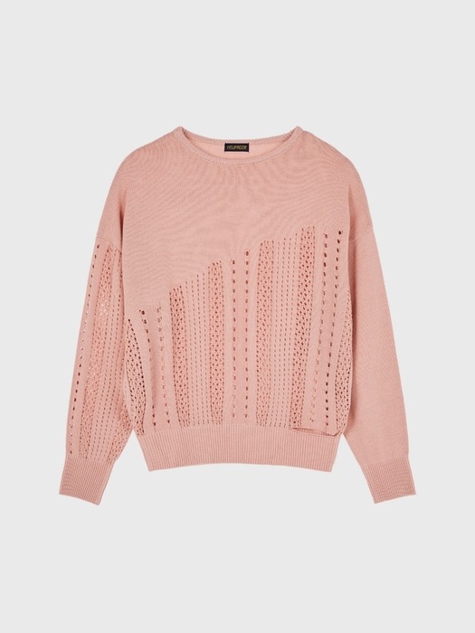 relaxed fit sweater - d/pink