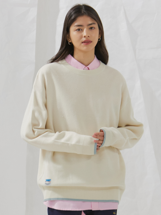 OCEAN LINE POINT KNIT [IVORY]