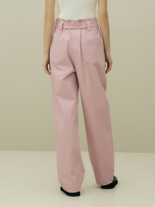 23SS BELTED COTTON PT (LIGHT PINK)