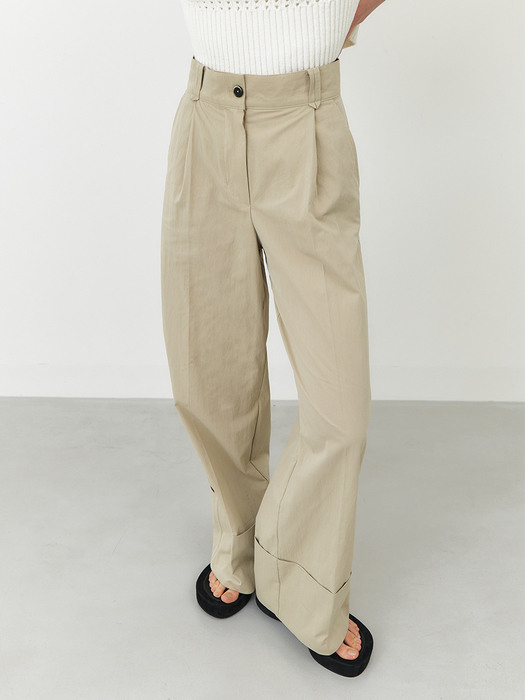 RTR STITCH TRUN-UP TROUSERS_2COLORS