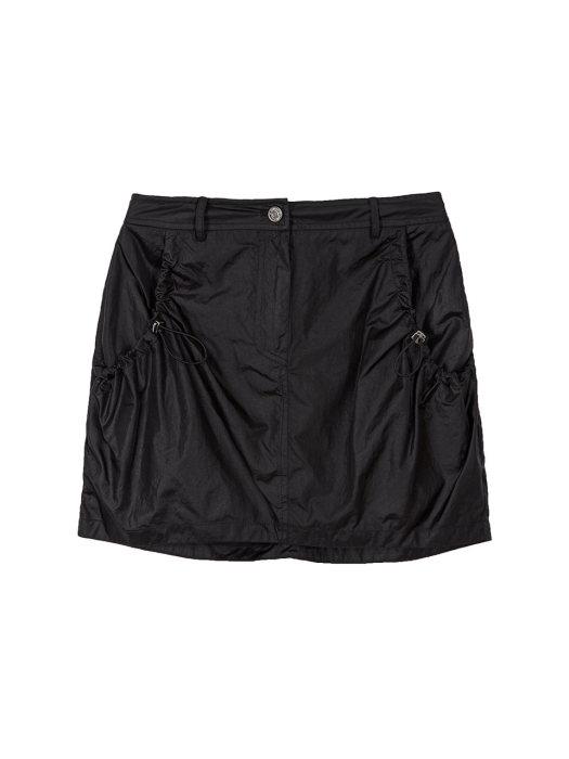 Pocket Shirring Skirt in Black VW3MS103-10