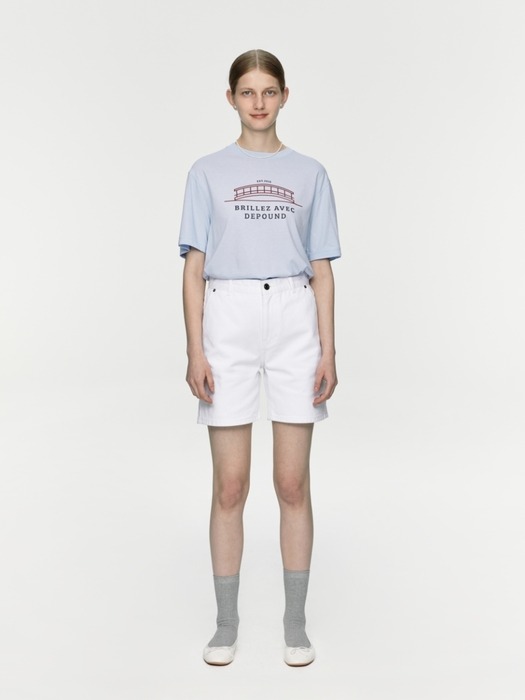 denim shorts - white