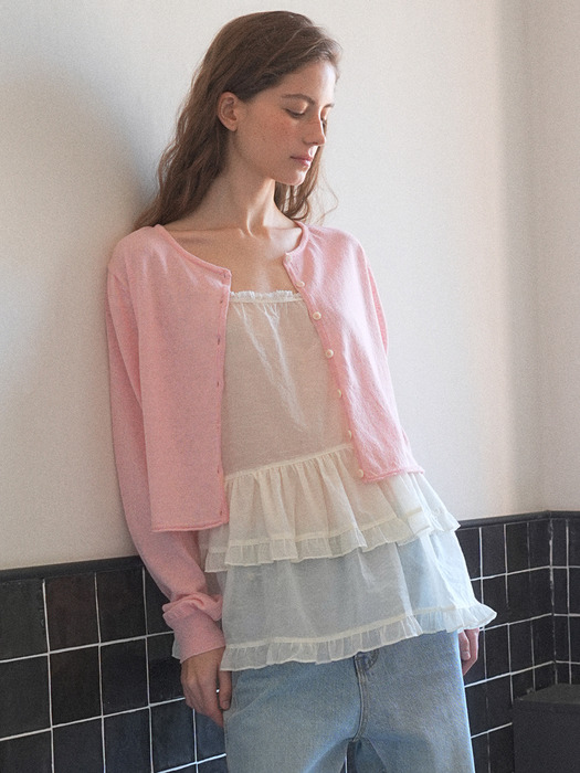 [NEW COLOR][6color] 137 linen knit cardigan