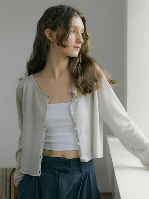[NEW COLOR][6color] 137 linen knit cardigan