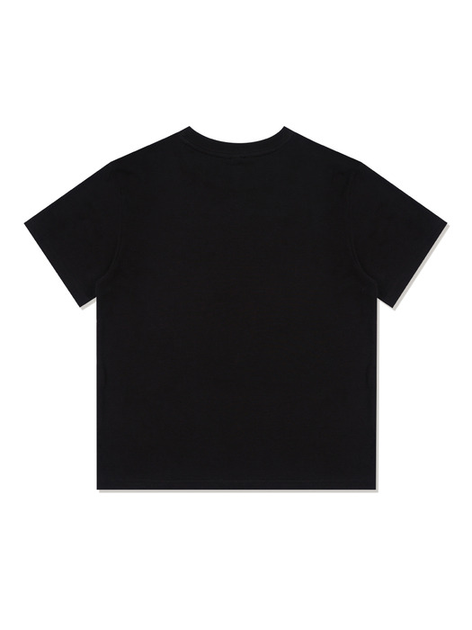 우먼즈 퍼피 로고 싱글 저지 반소매 티셔츠 블랙(FCD2TS520W)