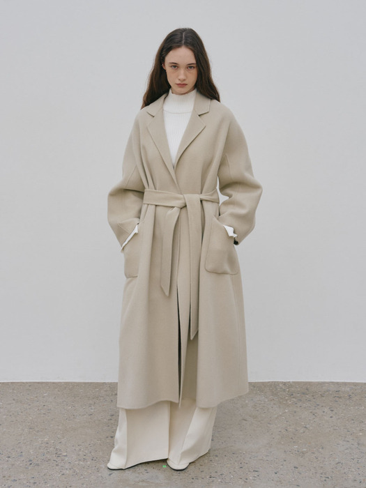 [CASHMERE 30%] MAGOT Reversible Cashmere Blended Handmade Coat_Cream Ivory