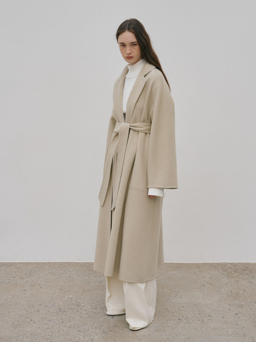 [CASHMERE 30%] MAGOT Reversible Cashmere Blended Handmade Coat_Cream Ivory