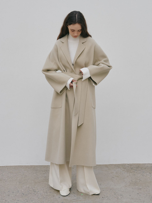 [CASHMERE 30%] MAGOT Reversible Cashmere Blended Handmade Coat_Cream Ivory