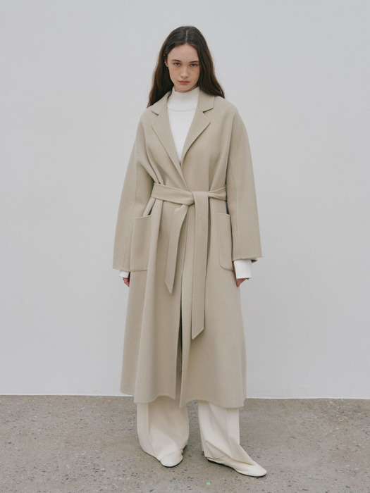 [CASHMERE 30%] MAGOT Reversible Cashmere Blended Handmade Coat_Cream Ivory